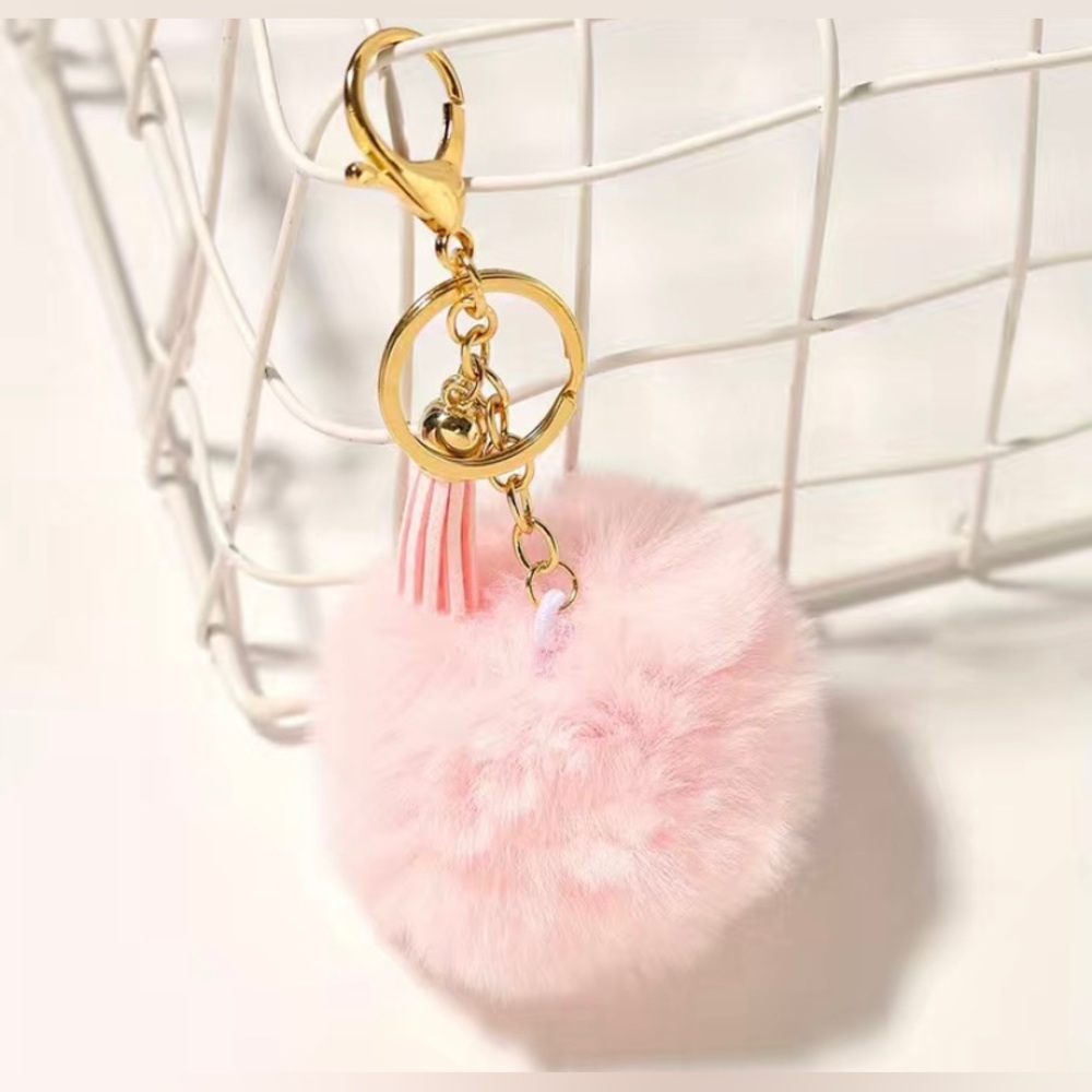 Pink Pom Pom keychain
